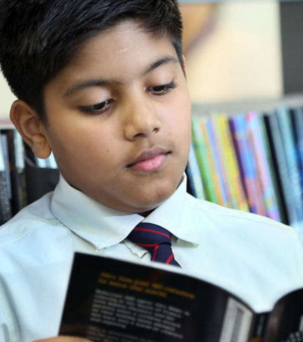 Student in Library